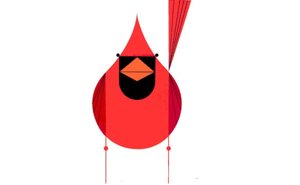 Cardinal, by Charley Harper (1922 - 2007)